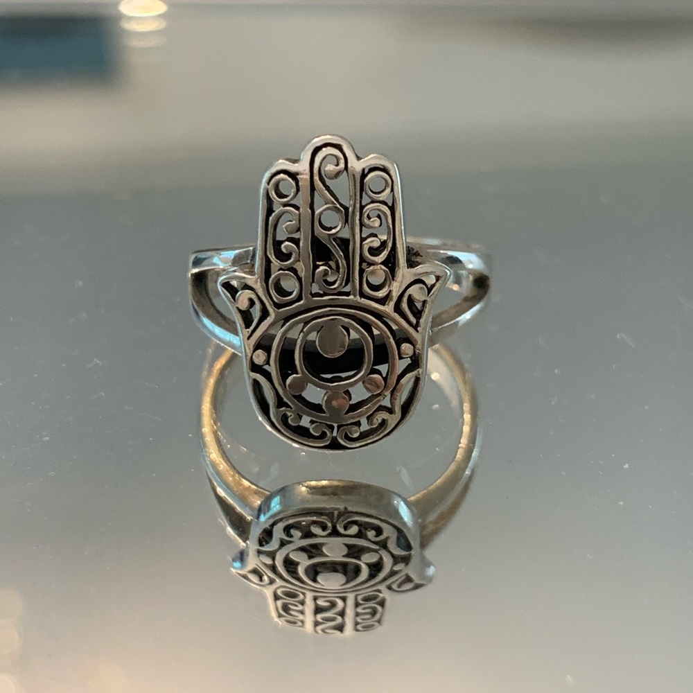 Sterling silver hamsa ring